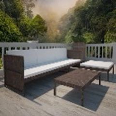 Brown Garden Lounge Set | PE rattan | Large | Modular