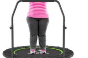 NEW SALE | Foldable Fitness Trampoline - Max Load 220lb/400 lb/450lb, Rebounder with Adjustable Foam Handle Indoor/Outdoor Fitness Body Exercise