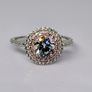 Sterling silver (Sz: L) White Cubic Zirconia, Pink Cubic Zirconia Ring in Rhodium & Rose Gold Overlay Sterling Silver 2.17 Ct Image 5