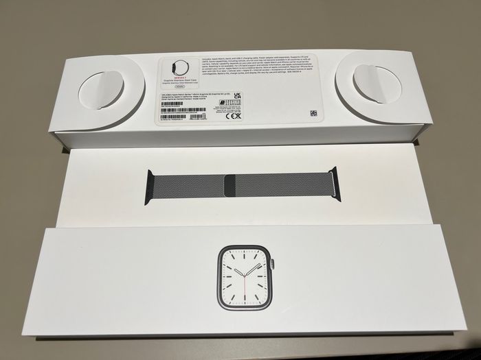 45 mm Apple watch 7 (stainless steel) with Apple Milanese loop
