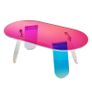 Acrylic Coffee Table, Iridescent Acrylic End Table, 13.8 inch high Colourful Acrylic Side Table, for Coffee, Drink, Food, Snack used in Living Room, Courtyard, Terrace Image 4