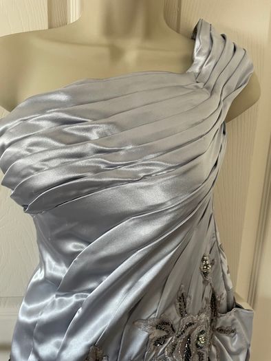 BNWT -  Silver/Blue hand beaded occasion Dress (10-12)