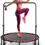 ound Trampoline 40"/48" Foldable Easy-To-Install Trampoline for Adults,With 4-Position Adjustable Handrails Trampoline,Suitable for Indoor Outdoor Body Exercises, Fitness Max Load 400lbs/450lbs Image 4