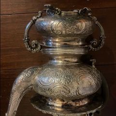 Antique teapot and sugar bowl