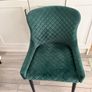 Green velvet dining chairs (x4) plus matching bar stools (x3) Image 3