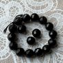 Beads stunning faceted black agate 14 mm Image 2
