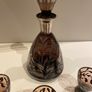 Amethyst Silver Decorated Decanter VINTAGE    With Three Matching Glasses Image 8