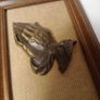 Vintage Italian Framed Brass Praying Hands Image 3