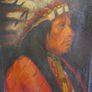 Antique  (American, 1886-1953) Portrait of an Indian Chief Oil on Canvas  28 x 21 inches Image 3