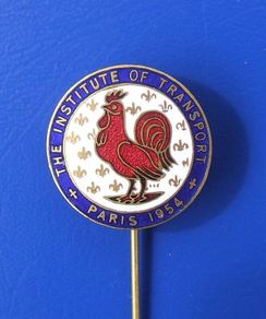 INSTITUTE OF TRANSPORT (1954 Annual Conference, Paris) - attending delegate's badge (a scarce badge)