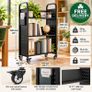 Heavy Duty Rolling Library Book Cart 3 Tier Mobile Book Trolley with Lockable Wheels 150kg Capacity Black Image 2