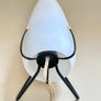 1 x Mid Century Philips Louis Kalff Wall Light Sconce, Opaline Milk Glass Black Wire Frame, 70s Dutch Image 5
