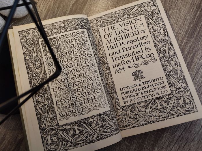 The Vision of Dante Alighieri or Hell Purgatory and Paradise ! hardcover ! Published by J.M. Dent & Sons !