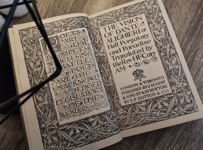 The Vision of Dante Alighieri or Hell Purgatory and Paradise ! hardcover ! Published by J.M. Dent & Sons !
