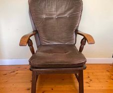 Elegant Vintage Armchair | Upholstered Wooden Frame