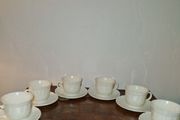 1960's 12 piece Arcopal milk glass cups and saucers set