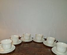 1960's 12 piece Arcopal milk glass cups and saucers set
