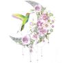 Mother's day birthday brand new unscented decorative pillar candle with crescent and hummin-bird Image 4