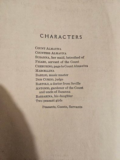 Official Libretto. The Original Italian, French And German Libretto With A Correct English Translation.  Le Nozzedi Figaro. In Good Condition.  See Photos For Same.