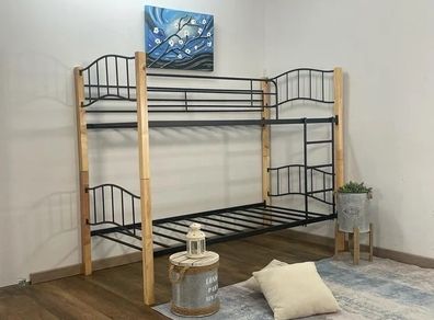 Sturdy Wooden & Metal Bunk Bed