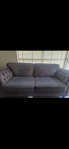 Shanleys 3 Seater Grey Velvet Custom Made Couch