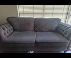 Shanleys 3 Seater Grey Velvet Custom Made Couch