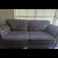 Shanleys 3 Seater Grey Velvet Custom Made Couch