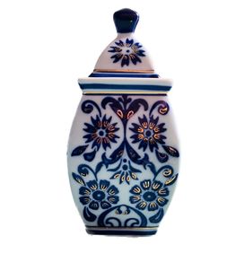 Blue White and Gold Ginger Jar