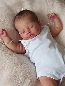 Reborn Baby Dolls That Look Real 21 Inch Sleeping Newborn Baby Boy Soft Silicone Vinyl Lifelike Baby Dolls with Pacifier+Bottle