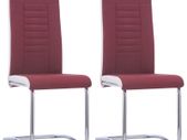 Cantilever Dining Chairs 2 pcs Wine Red Fabric