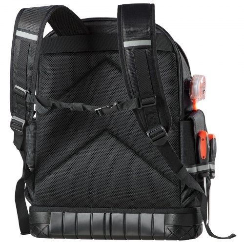 Tool Backpack, 64 Pockets, Heavy-duty Tools Storage Organizer Work Bags with Laptop Compartment & Molded Base, Electrician Jobsite Backpack for Electrician, Repairman, and HVAC Techs