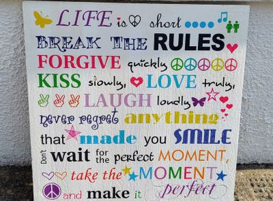 Wooden Inspirational Art Piece.