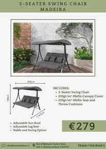 3-Seater Madeira Swing Chair - Only 279!
