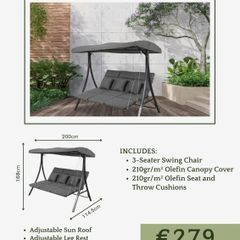 3-Seater Madeira Swing Chair - Only 279!