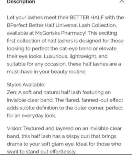 Brand New bPerfect Cosmetics better Half Universal Lash Collection - Reusable Luxe Silk Half Lashes - Dreamer - RRP - 9.95