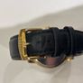 Citizen Men's Eco Drive White Dial Gold Tone Case Black Leather Strap Image 5