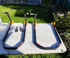 Motorcycle paddock stands front and rear