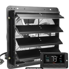 16-Inch Metal Exhaust Fan with Temperature & Humidity Controller