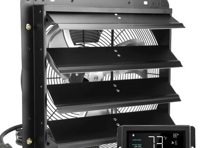 16-Inch Metal Exhaust Fan with Temperature & Humidity Controller
