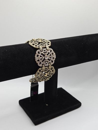 Erickson Beamon Gold Tone Crystal Statement Bracelet