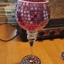 Red Mosaic Candle Holder Set (26282) Image 5
