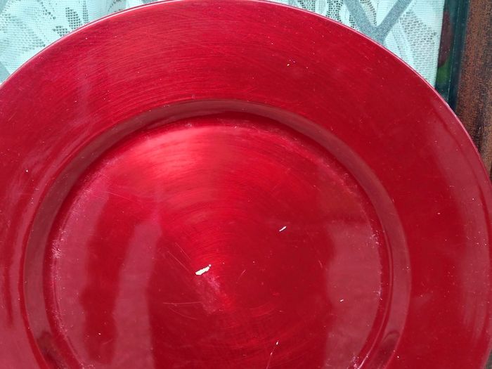 5 Large Plastic Plates (used).