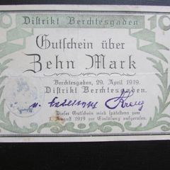 Germany.1919.Berchtesgaden.Hitler's Alpine Retreat.Notegeld Emergency Currency.10 Marks.