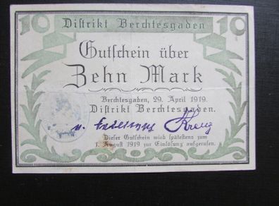 Germany.1919.Berchtesgaden.Hitler's Alpine Retreat.Notegeld Emergency Currency.10 Marks.