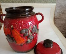 Vintage Large West Germany Lidded Ceramic Pot