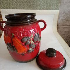 Vintage Large West Germany Lidded Ceramic Pot