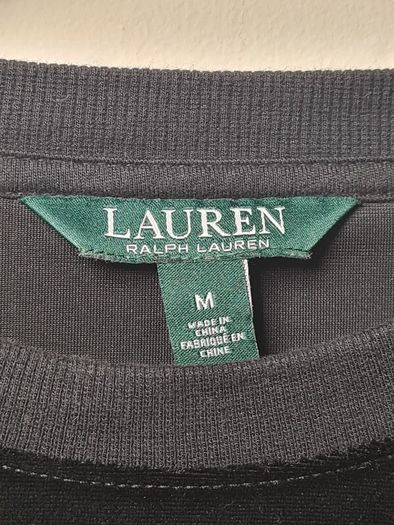 womens RALPH LAUREN black velvet sweater jumper blouse Size medium