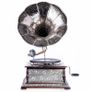 Funnel Gramophone Silver Gramophone His Masters Voice Table Gramophone Image 2