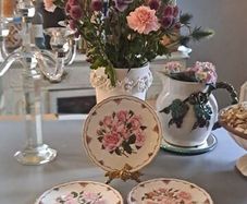 Vintage Rose Plates X 3