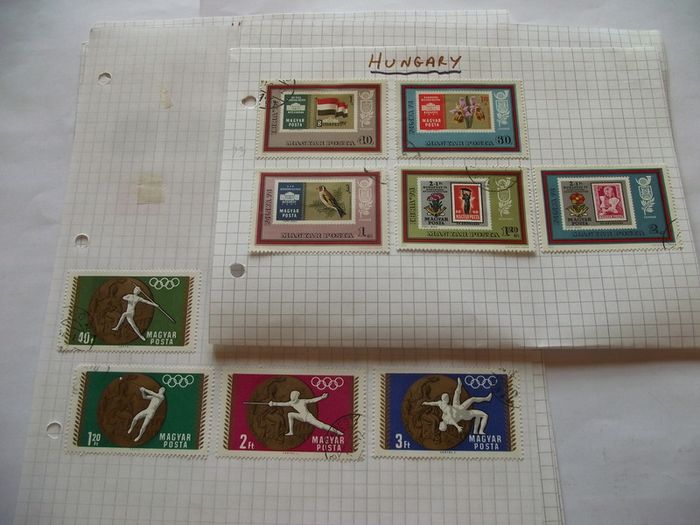 Big Collection Of Stamps From Hungary, On Pages, Hinged.